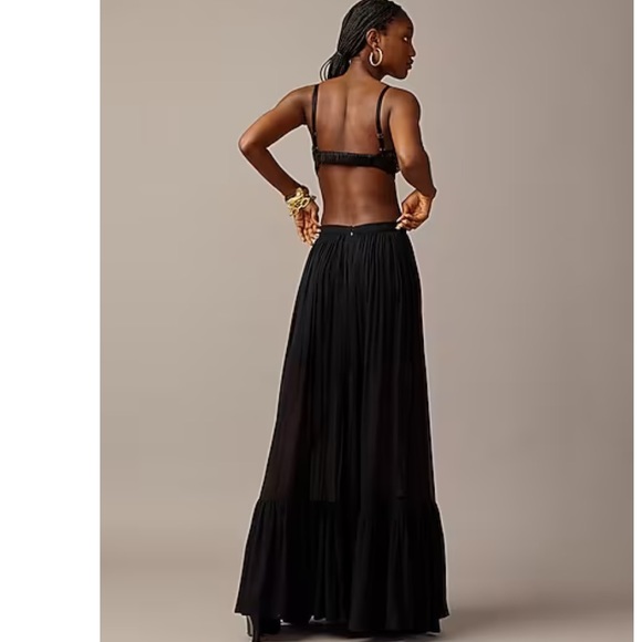 JCREW COLLECTION FULL LENGTH TIERED SKIRT IN CHIFFON SZ 0 NWT - Picture 3 of 10